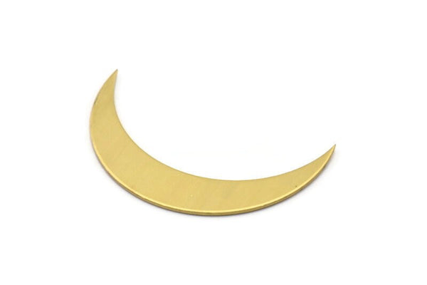 Brass Crescent Blank, 12 Raw Brass Crescent Blanks (44x9x0.80mm) Moon14