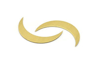 Brass Crescent Blank, 12 Raw Brass Crescent Blanks (44x9x0.80mm) Moon14