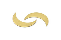 Brass Moon Crescent, 10 Raw Brass Crescent Shaped Moon Blanks (30x8x0.80mm) Moon6