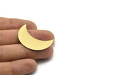 Moon Flat Blank, 10 Raw Brass Crescent Shaped Moon Blanks (36x15x0.80mm) Moon12