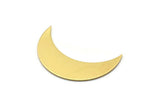 Moon Brass Blank, 10 Raw Brass Crescent Shaped Blanks (35x11x0.80mm) Moon11