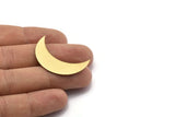 Moon Brass Blank, 10 Raw Brass Crescent Shaped Blanks (35x11x0.80mm) Moon11