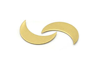 Raw Brass Moon, 10 Raw Brass Moon Blanks (25x8x0.80mm) Moon2