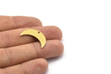 Raw Brass Moon, 10 Raw Brass Moon Blanks withs 1 hole (25x8x0.80mm) Moon2