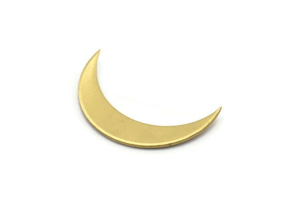 Raw Brass Crescent, 10 Raw Brass Crescent Moons (25x5x0.80mm) Moon1