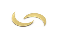 Raw Brass Crescent, 10 Raw Brass Crescent Moons (25x5x0.80mm) Moon1