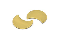 Raw Brass Crescent, 10 Raw Brass Crescent Shaped Moon Blanks (25x15x0.80mm) Moon4