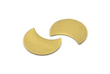 Raw Brass Crescent, 10 Raw Brass Crescent Shaped Moon Blanks (25x15x0.80mm) Moon4