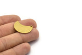 Brass Horn Charm, 10 Raw Brass Moons with 1 Hole (25x15x0.80mm) Moon4