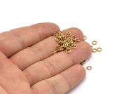 4mm Jump Rings - 2500 Raw Brass Jump Rings, Findings (4x0.70mm) A0338