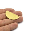 Raw Brass Blank, Raw Brass Semi Circle Blanks with 2 Holes (38x21x0.80) N0449