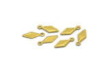Tribal Brass Charm, Raw Brass Tribal Diamond Charms, Findings With 1 Holes (12x5mm) A0612