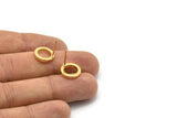 Gold Circle Earring, 4 Gold Plated Brass Circle Stud Earrings (12mm) N0441 A1135