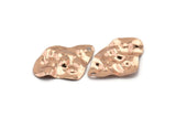 Rose Gold Irregular Charm, 2 Rose Gold Plated Brass Irregular Shaped Charms With 1 Hole, Earrings, Pendants, Findings (37x27x0.60mm) D0804