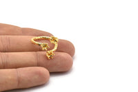 Adjustable Ring Settings, 2 Gold Lacquer Plated Brass 6 Claw Ring Blanks - Pad Size 4mm N0321 H0121