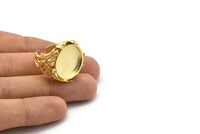 Bayan Yüzük Ayarı, 1 Altın Kaplama Bayan Yüzük Ayarı, Ped Boyutu 18mm U050 Q0245