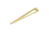 Brass Triangle Charm, 24 Hammered Raw Brass Triangle Charms With 1 Loop (50x8x0.80mm) M02249