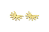 Brass Sun Charm, 24 Textured Raw Brass Sun Charms With 1 Hole (11x15x0.80mm) M02253