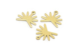 Brass Sun Charm, 24 Raw Brass Sun Charms With 1 Loop (13x15x0.80mm) M02256