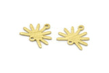 Brass Sun Charm, 24 Textured Raw Brass Sun Charms With 2 Loops (13x15x0.80mm) M02259