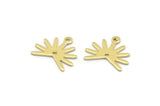 Brass Sun Charm, 24 Raw Brass Sun Charms With 1 Loop And 1 Hole (13x15x0.80mm) M02260
