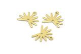 Brass Sun Charm, 24 Raw Brass Sun Charms With 1 Loop And 1 Hole (13x15x0.80mm) M02260