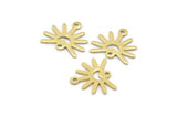 Brass Sun Charm, 24 Raw Brass Sun Charms With 2 Loops (13x15x0.80mm) M02264