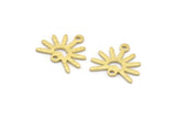 Brass Sun Charm, 24 Textured Raw Brass Sun Charms With 2 Loops (13x15x0.80mm) M02265