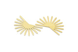 Brass Sun Blank, 8 Raw Brass Sun Blanks, Findings, Connectors (20x30x0.80mm) M02266