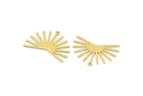 Brass Sun Charm, 8 Textured Raw Brass Sun Charms With 1 Loop (22x30x0.80mm) M02269