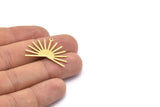 Brass Sun Charm, 8 Textured Raw Brass Sun Charms With 1 Loop (22x30x0.80mm) M02269