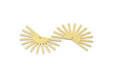 Brass Sun Charm, 8 Raw Brass Sun Charms With 1 Hole (20x30x0.80mm) M02270