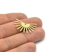 Brass Sun Charm, 8 Raw Brass Sun Charms With 1 Hole (20x30x0.80mm) M02270