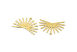 Brass Sun Charm, 8 Textured Raw Brass Sun Charms With 1 Loop And 1 Hole (22x30x0.80mm) M02273