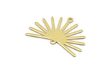 Brass Sun Charm, 8 Raw Brass Sun Charms With 2 Loops (22x30x0.80mm) M02274