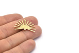 Brass Sun Charm, 8 Raw Brass Sun Charms With 2 Loops (22x30x0.80mm) M02274