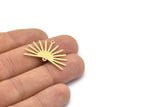 Brass Sun Charm, 8 Textured Raw Brass Sun Charms With 2 Loops (22x30x0.80mm) M02275