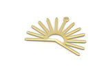 Brass Sun Charm, 8 Raw Brass Sun Charms With 1 Loop (22x30x0.80mm) M02278