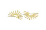 Brass Sun Charm, 8 Raw Brass Sun Charms With 1 Loop (22x30x0.80mm) M02278