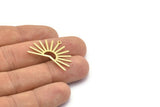 Brass Sun Charm, 8 Raw Brass Sun Charms With 1 Loop (22x30x0.80mm) M02278