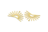 Brass Sun Charm, 8 Textured Raw Brass Sun Charms With 1 Loop (22x30x0.80mm) M02279