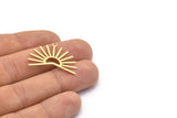 Brass Sun Charm, 8 Textured Raw Brass Sun Charms With 1 Loop (22x30x0.80mm) M02279