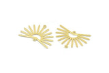 Brass Sun Charm, 8 Raw Brass Sun Charms With 2 Loops (22x30x0.80mm) M02280