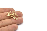 Brass Sun Charm, 8 Raw Brass Sun Charms With 2 Loops (22x30x0.80mm) M02280