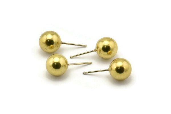 Stainless Ball Stud, Stainless Steel Earring Posts 10mm Ear Studs Bs 1073--n0559
