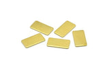 Brass Rectangle Bar, 50 Raw Brass Rectangle Stamping Blanks (15x8x0.80mm) A0843