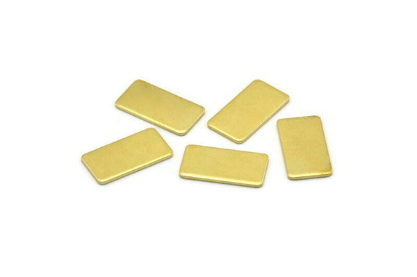 Brass Rectangle Bar, 50 Raw Brass Rectangle Stamping Blanks (15x8x0.80mm) A0843