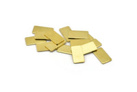 Brass Rectangle Bar, 50 Raw Brass Rectangle Stamping Blanks (15x8x0.80mm) A0843