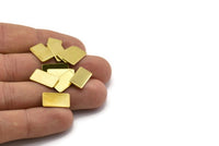 Brass Rectangle Bar, 50 Raw Brass Rectangle Stamping Blanks (15x8x0.80mm) A0843