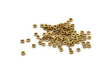 Tiny Spacer Bead, 100 Raw Brass Spacer Rondelle Beads for Leather, Bracelets, Ropes (2.5mm) Y084